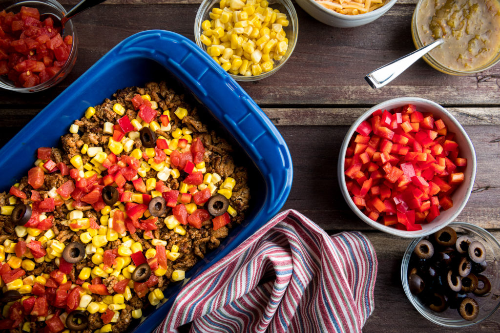 Prepping Allergy Friendly Baked Taco Dip