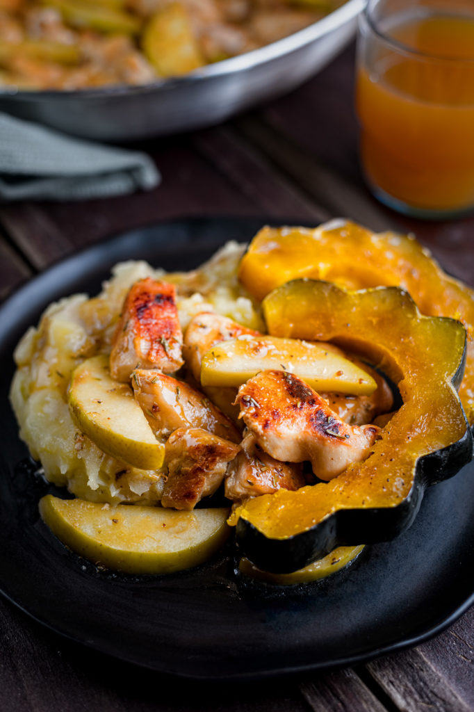 Allergy Friendly Apple Cider Chicken Skillet with Squash