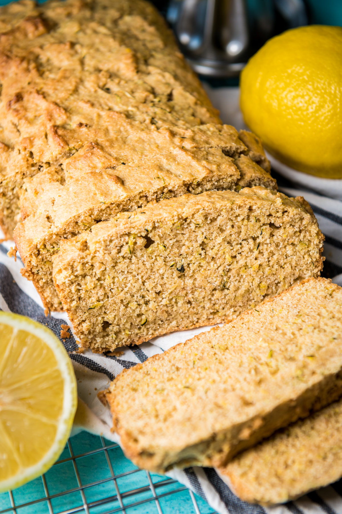 Sliced Vegan Lemon Zucchini Bread