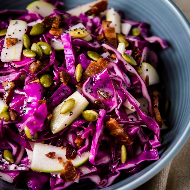 Red Cabbage Slaw with Vegan Poppy Seed Dressing