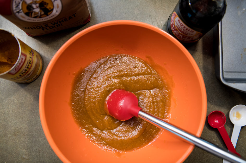 Mixing the Wet Ingredients for Vegan Pumpkin Bread