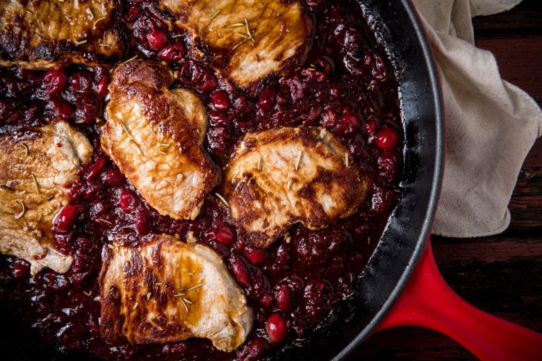 Cranberry Pork Chop Skillet Meal