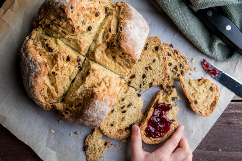 Dairy free Irish soda bread tastes great with jam!